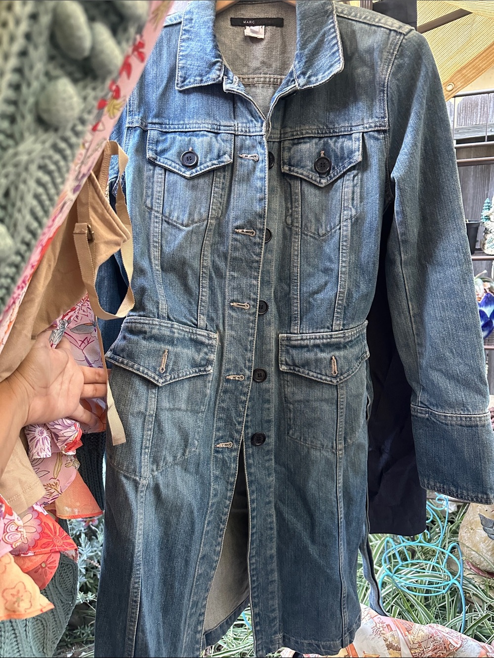 Marc Jacobs Vintage Long Blue Denim Coat